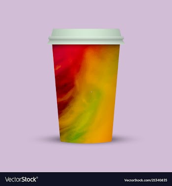 Watercolor coffee cup to go vector image