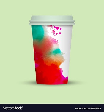 Watercolor coffee cup to go vector image