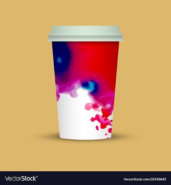 Watercolor coffee cup to go vector image