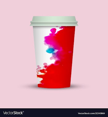 Watercolor coffee cup to go vector image