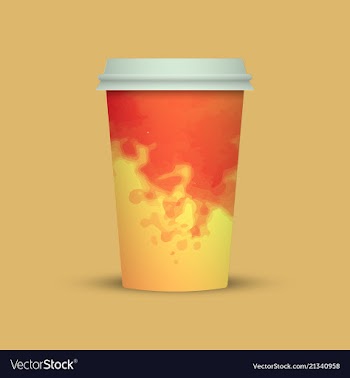 Watercolor coffee cup to go vector image