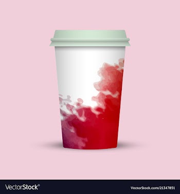 Watercolor coffee cup to go vector image