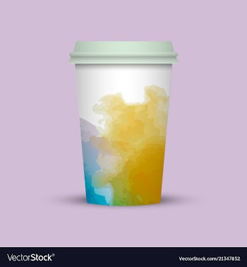 Watercolor coffee cup to go vector image