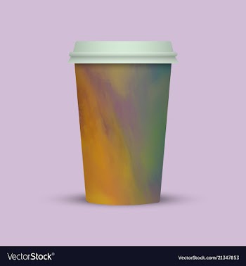 Watercolor coffee cup to go vector image