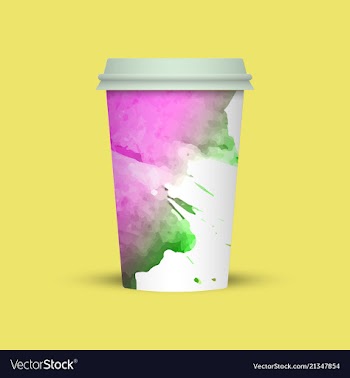 Watercolor coffee cup to go vector image