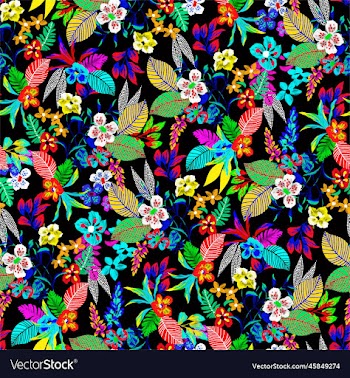 watercolor colorful leaves repeat design textile