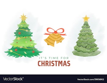 watercolor cute and fun doodle christmas tree