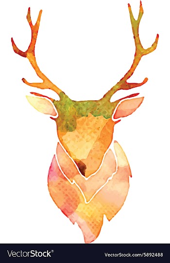 Watercolor deer head vector image