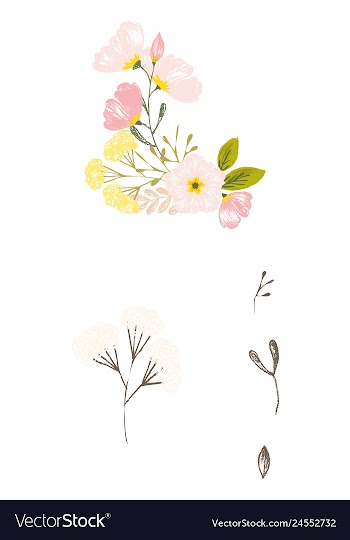 Watercolor design element bird banners and vector image