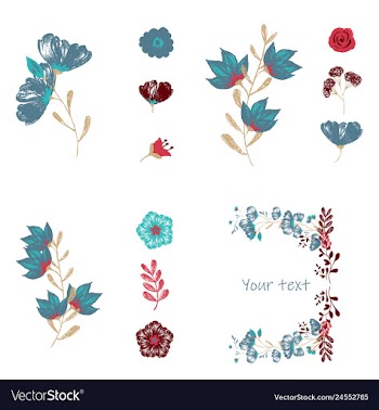 Watercolor design element bird banners and vector image