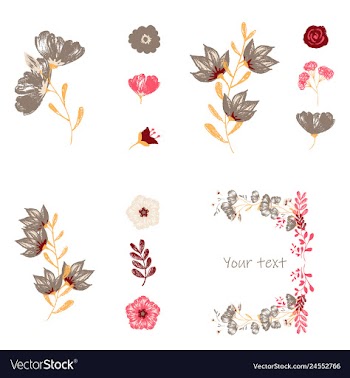 Watercolor design element bird banners and vector image