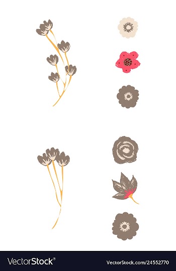 Watercolor design element bird banners and vector image
