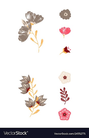 Watercolor design element bird banners and vector image