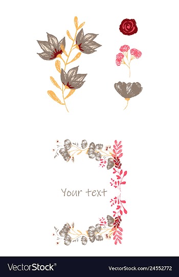 Watercolor design element bird banners and vector image