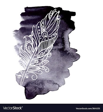 Watercolor design element feather vector image