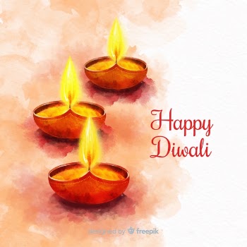 Watercolor diwali background Free Vector