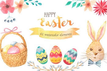Watercolor Easter Set