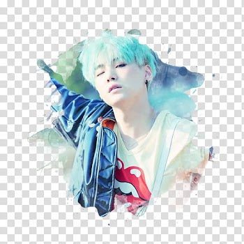 Watercolor Edit BTS Suga transparent background PNG clipart