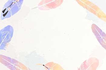 Watercolor feather frame vector Bohemian style