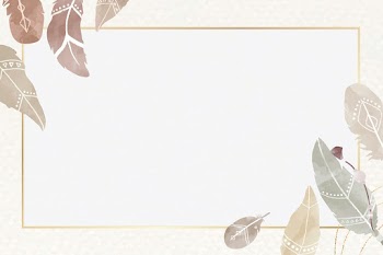 Watercolor feather frame vector Boho style
