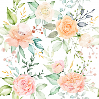 Watercolor floral and leaves seamless pattern Vector | Premium ...