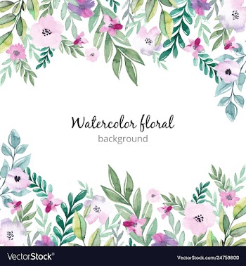 Watercolor floral background vector image