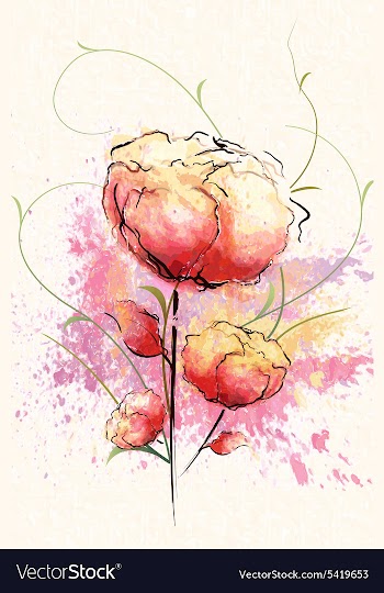 Watercolor floral background vector image