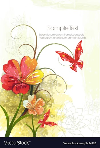 Watercolor floral background vector image