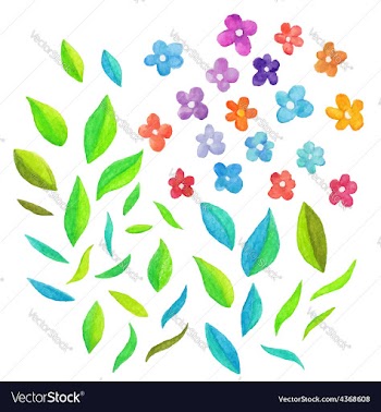  					Watercolor floral elements vector image														