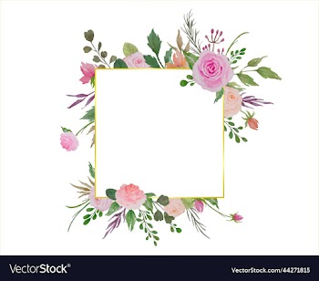 watercolor floral frame flowers border