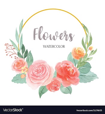 watercolor florals hand painted with text wreaths