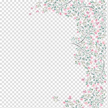 Watercolor flower decoration borders transparent background PNG clipart