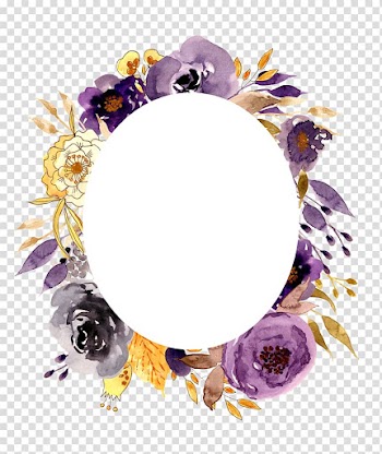 Watercolor flower frame transparent background PNG clipart