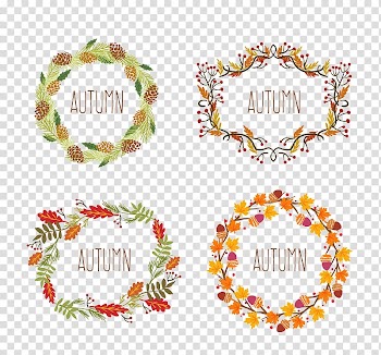 Watercolor flowers and garlands material transparent background PNG clipart