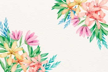 Watercolor flowers background in pastel colors Free Vector