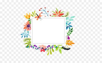 Watercolor flowers border vector material 