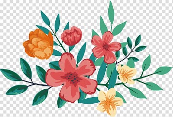 Watercolor flowers transparent background PNG clipart