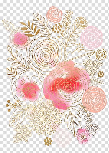 Watercolor flowers transparent background PNG clipart
