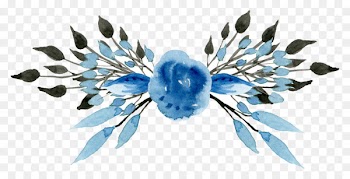 Watercolor: Flowers Watercolor painting Blue Clip art - Copy background garland 