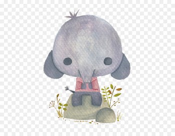 Watercolor: Flowers Watercolor painting Elephant Illustration - Watercolor painted gray elephant 