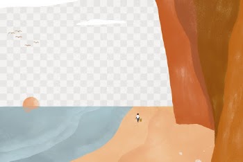 Watercolor frame border png, seaside | Free PNG - rawpixel