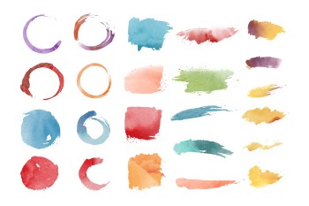Watercolor geometric shapes vector set Free Vector