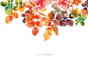 Watercolor gradient autumn leaves background Free Vector