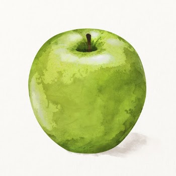 Watercolor green apple illustration, diet | Free Photo Illustration - rawpixel