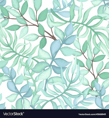 watercolor green leaves seamless repeat design