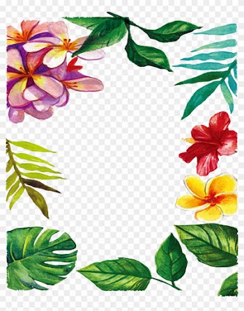 Watercolor Hand-painted Romantic Flowers Leaf Frame - Marco De Flores Y Hojas