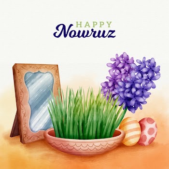 Watercolor happy nowruz day concept Free Vector