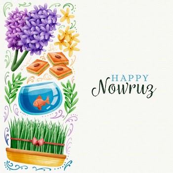 Watercolor happy nowruz day design Free Vector
