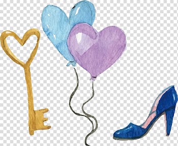 Watercolor Heart Balloon transparent background PNG clipart