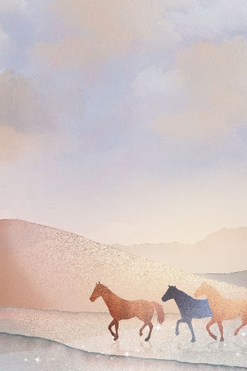 Watercolor horse, nature background, beach | Free Photo Illustration - rawpixel